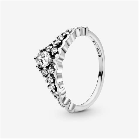 Pandora Princess Tiara Crown Ring - Sterling Silver Ring for Women - Layering or Stackable Ring - Gift for Her - Sterling Silver with Clear Cubic Zirconia. . Pandora crown ring silver